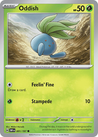 Oddish (001/197) [Scarlet & Violet: Obsidian Flames] - Pokemon Cards For Your TCG Needs!