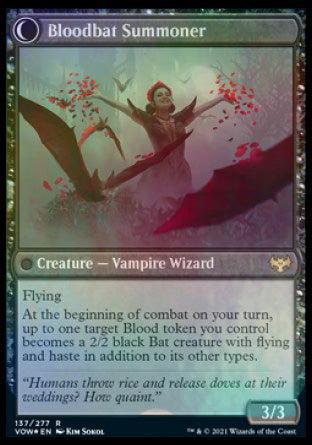 Voldaren Bloodcaster // Bloodbat Summoner [Innistrad: Crimson Vow Prerelease Promos] Magic: The Gathering