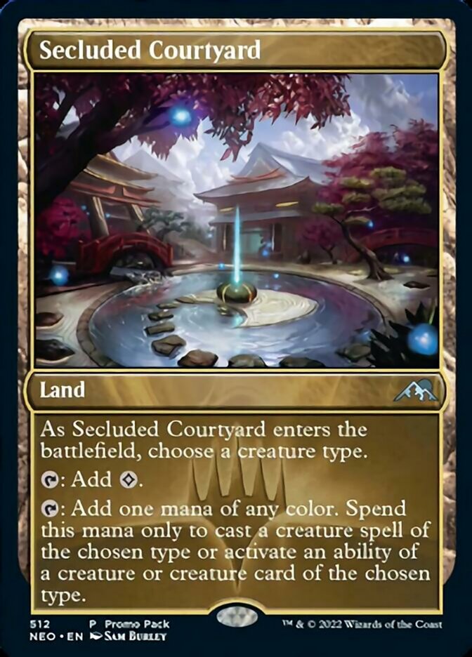 Secluded Courtyard (Promo Pack) [Kamigawa: Neon Dynasty Promos] Magic: The Gathering