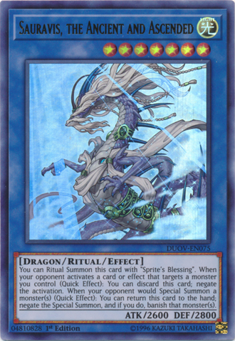 Sauravis, the Ancient and Ascended [DUOV-EN075] Ultra Rare - Yugioh Cards For Your TCG Needs!