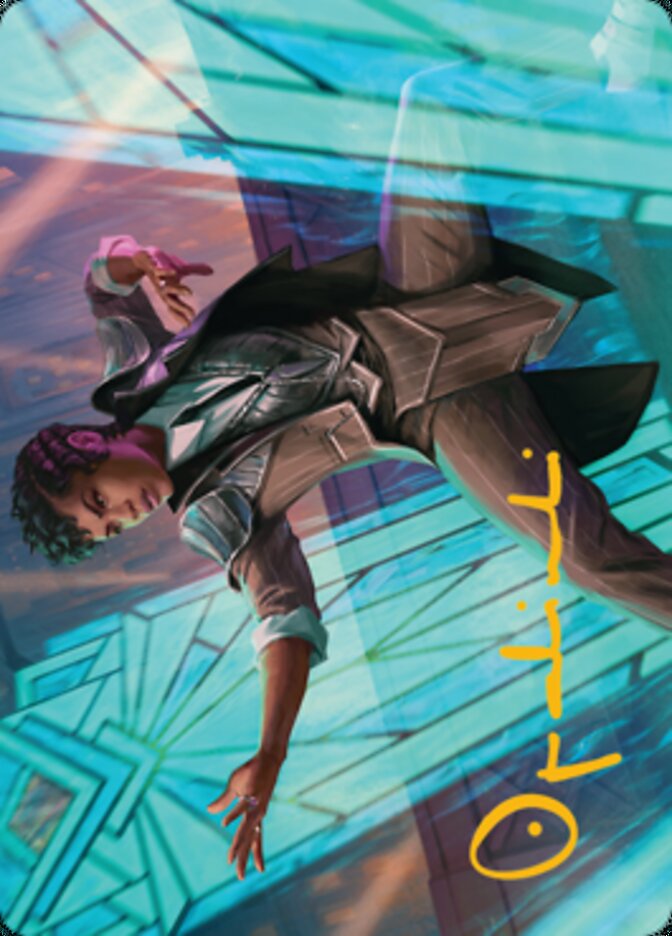 Dapper Shieldmate Art Card (Gold-Stamped Signature) [Streets of New Capenna Art Series] Magic: The Gathering