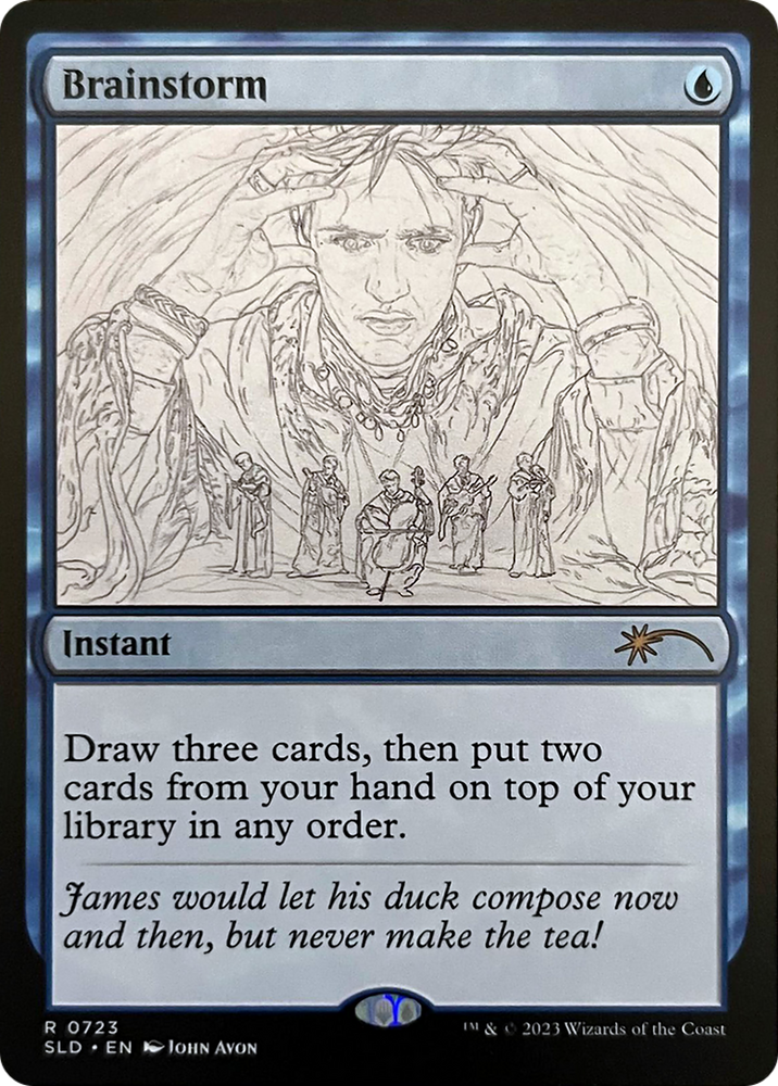 Brainstorm (0723) (Sketch Showcase) [Secret Lair Drop Series] Magic: The Gathering
