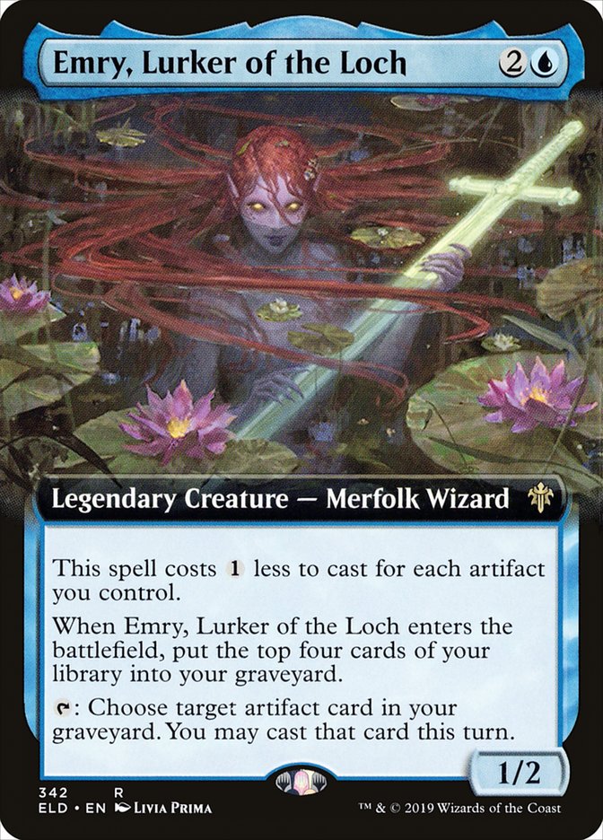 Emry, Lurker of the Loch (Extended Art) [Throne of Eldraine] Magic: The Gathering