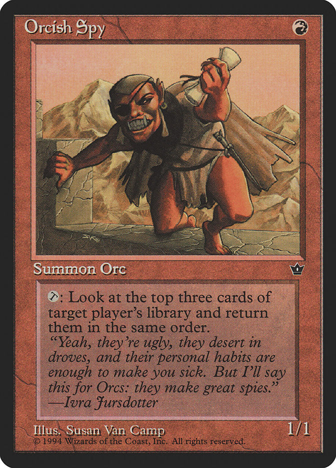 Orcish Spy (Susan Van Camp) [Fallen Empires] Magic: The Gathering