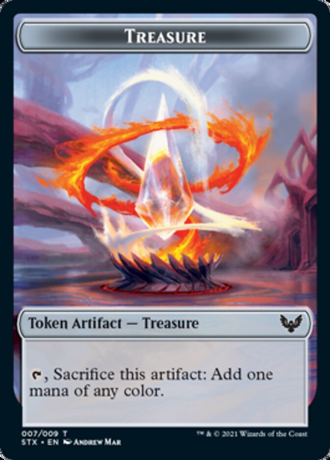 Construct (022) // Treasure Double-Sided Token [Commander 2021 Tokens] Magic: The Gathering