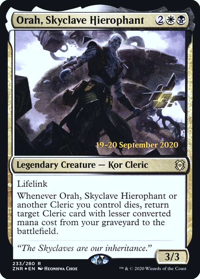 Orah, Skyclave Hierophant [Zendikar Rising Prerelease Promos] Magic: The Gathering