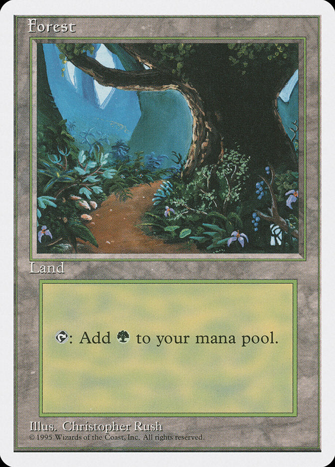 Forest (Flower Path) [Fourth Edition] Magic: The Gathering