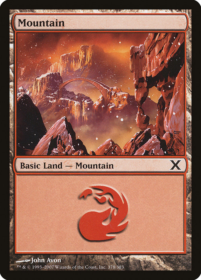 Mountain (378) [Tenth Edition] Magic: The Gathering
