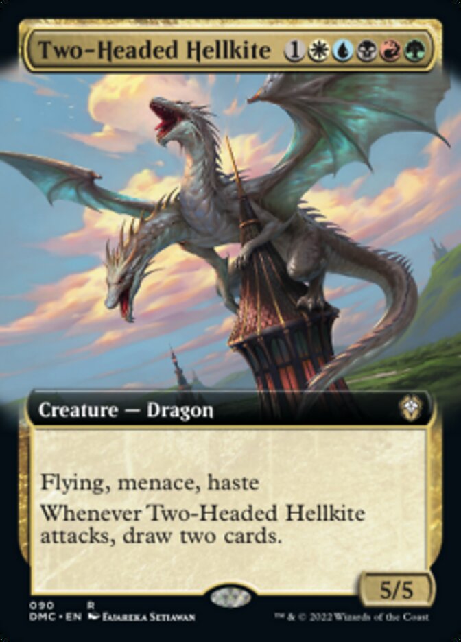 Two-Headed Hellkite (Extended Art) [Dominaria United Commander] Magic: The Gathering
