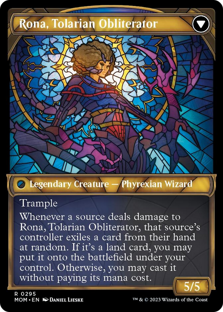 Rona, Herald of Invasion // Rona, Tolarian Obliterator (Showcase Planar Booster Fun) [March of the Machine] Magic: The Gathering