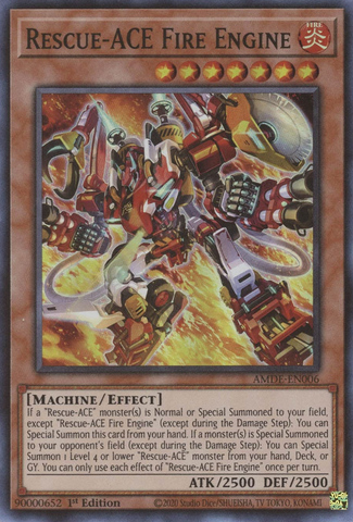 Rescue-ACE Fire Engine [AMDE-EN006] Super Rare - Yugioh Cards For Your TCG Needs!
