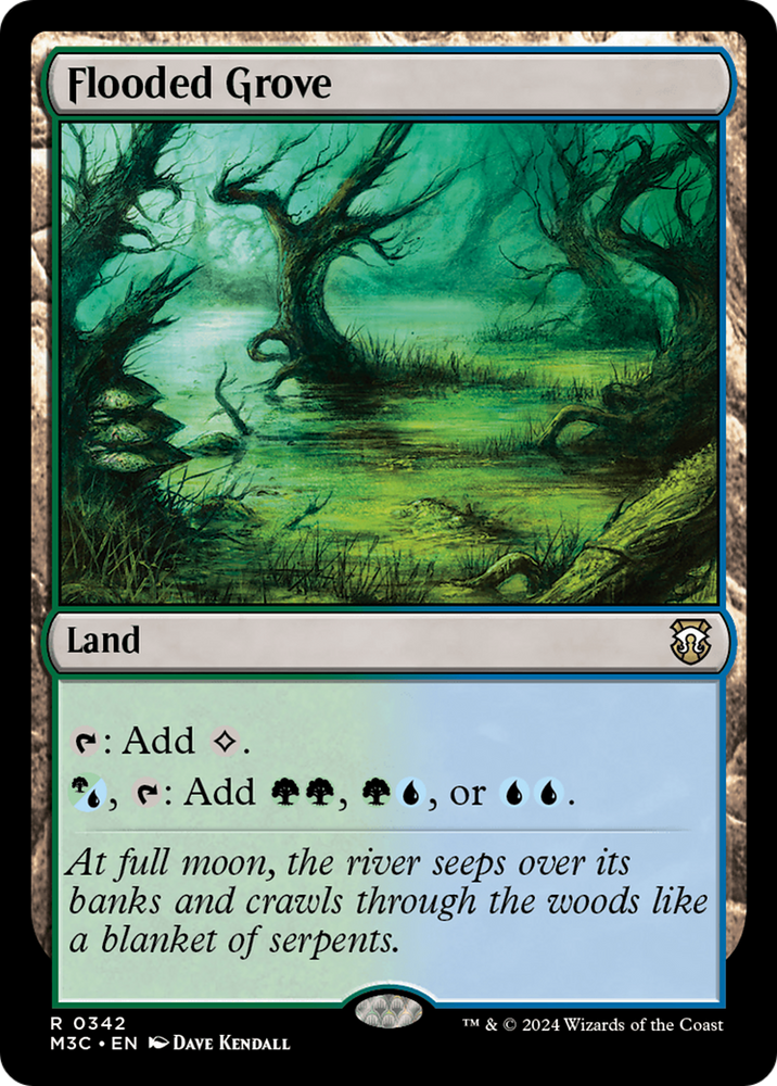 Flooded Grove (Ripple Foil) [Modern Horizons 3 Commander] Magic: The Gathering