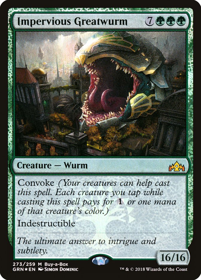 Impervious Greatwurm (Buy-A-Box) [Guilds of Ravnica] Magic: The Gathering