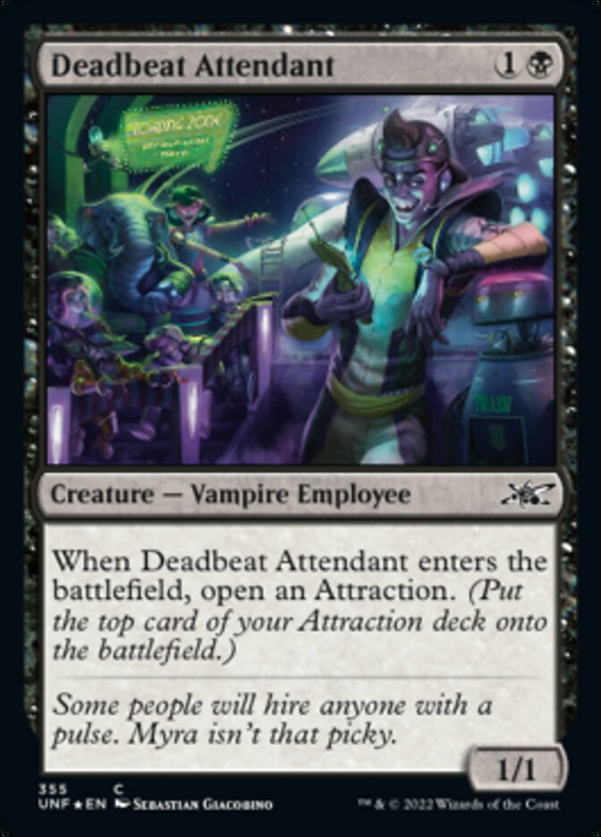 Deadbeat Attendant (Galaxy Foil) [Unfinity] Magic: The Gathering