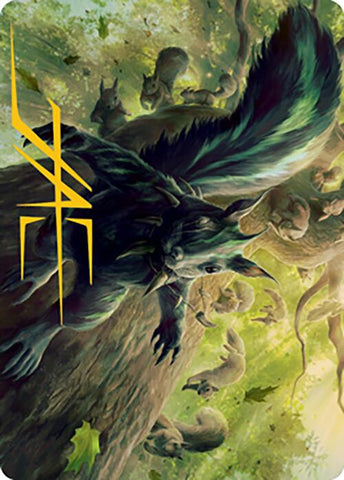 Chatterfang, Squirrel General Art Card (68) (Gold-Stamped Signature) [Modern Horizons 2 Art Series] Magic: The Gathering