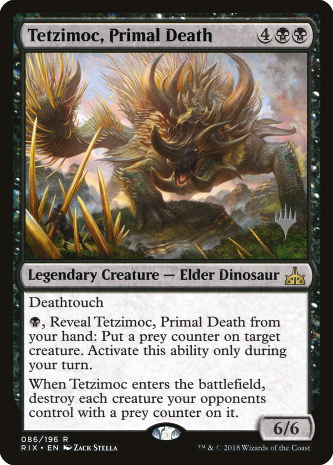 Tetzimoc, Primal Death (Promo Pack) [Rivals of Ixalan Promos] Magic: The Gathering