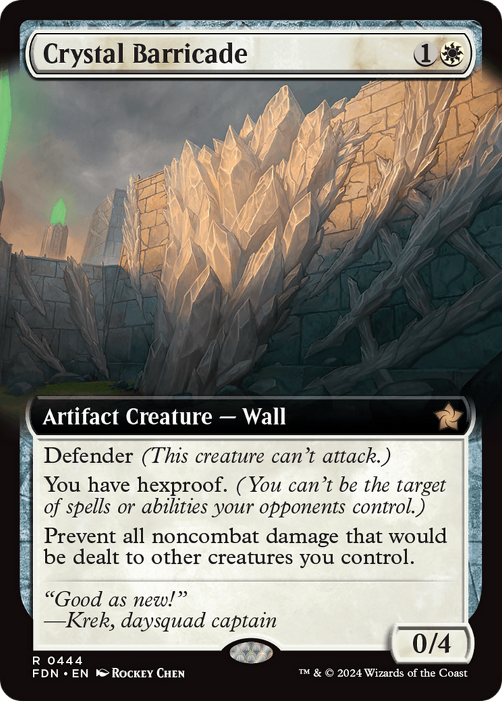 Crystal Barricade (Extended Art) [Foundations] Magic: The Gathering