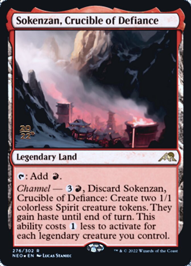 Sokenzan, Crucible of Defiance [Kamigawa: Neon Dynasty Prerelease Promos] Magic: The Gathering