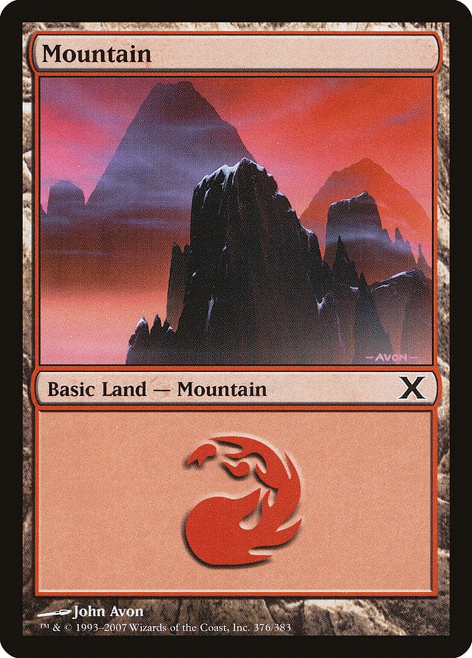 Mountain (376) [Tenth Edition] Magic: The Gathering