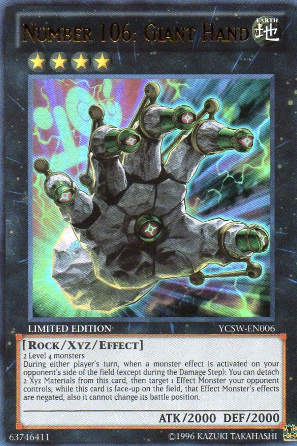 Number 106: Giant Hand [YCSW-EN006] Ultra Rare Yu-Gi-Oh!