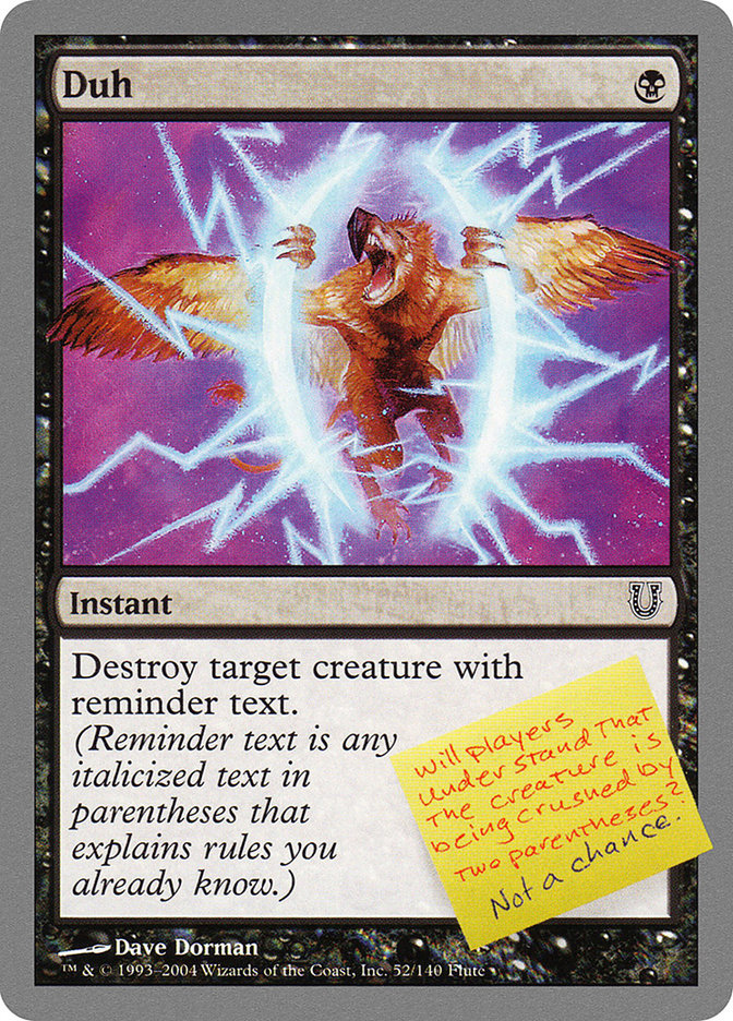 Duh [Unhinged] Magic: The Gathering