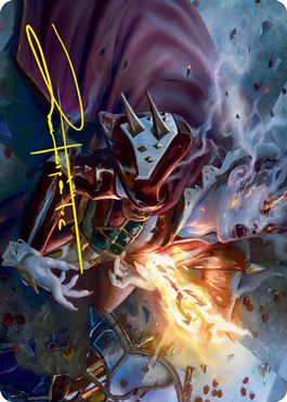 Flame-Blessed Bolt Art Card (Gold-Stamped Signature) [Innistrad: Crimson Vow Art Series] Magic: The Gathering