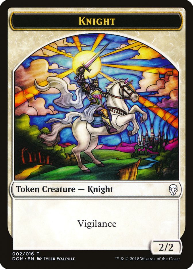 Knight Token (002/016) [Dominaria Tokens] Magic: The Gathering