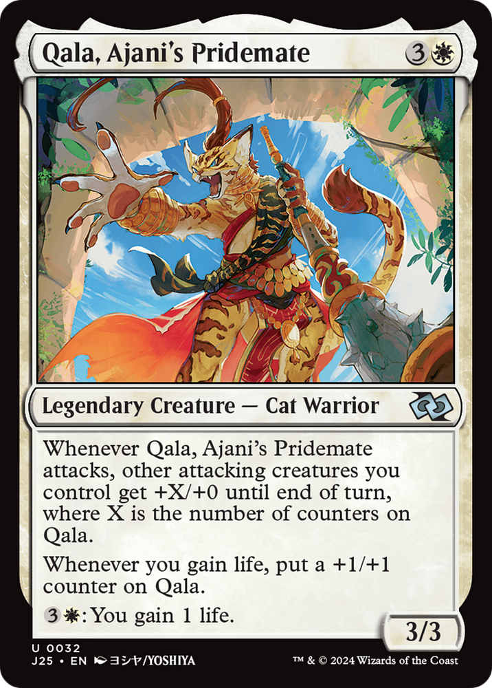 Qala, Ajani's Pridemate (Anime) [Foundations Jumpstart] Magic: The Gathering