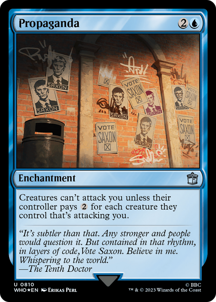 Propaganda (Surge Foil) [Doctor Who] Magic: The Gathering