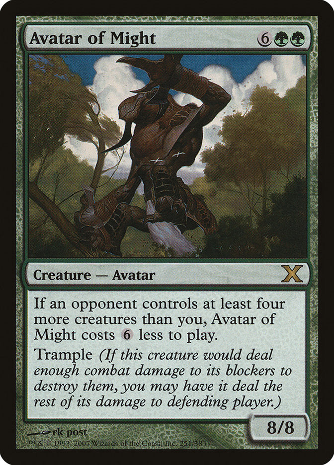 Avatar of Might [Tenth Edition] Magic: The Gathering