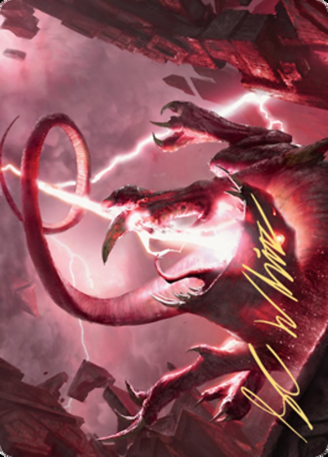 Thundering Rebuke Art Card (Gold-Stamped Signature) [Zendikar Rising Art Series] Magic: The Gathering