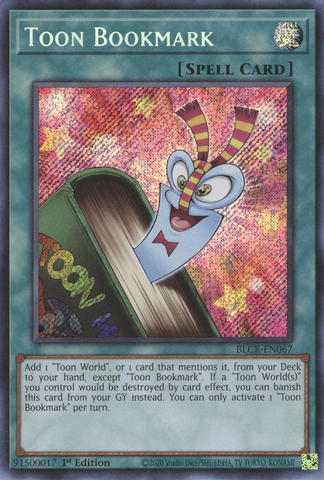 Toon Bookmark [BLCR-EN067] Secret Rare - Yugioh Cards For Your TCG Needs!
