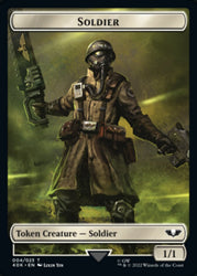 Soldier (004) // Vanguard Suppressor Double-Sided Token (Surge Foil) [Warhammer 40,000 Tokens] Magic: The Gathering