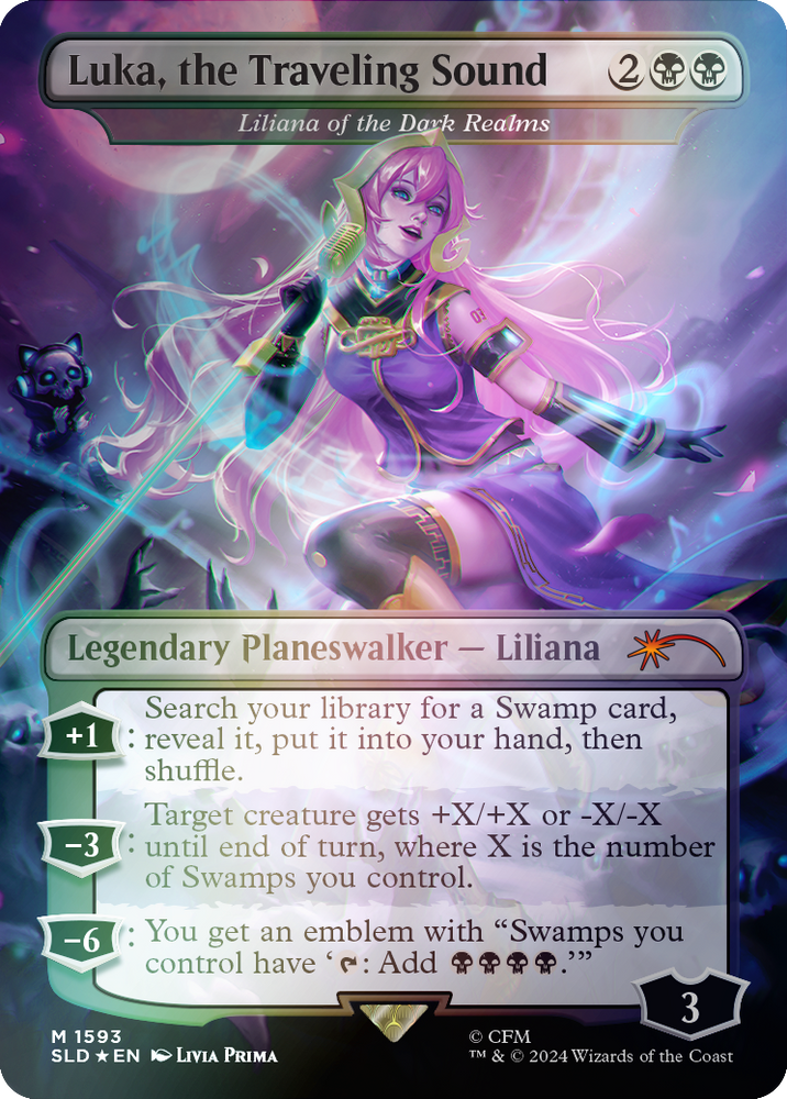 Luka, the Traveling Sound - Liliana of the Dark Realms (Rainbow Foil) [Secret Lair Drop Series] Magic: The Gathering