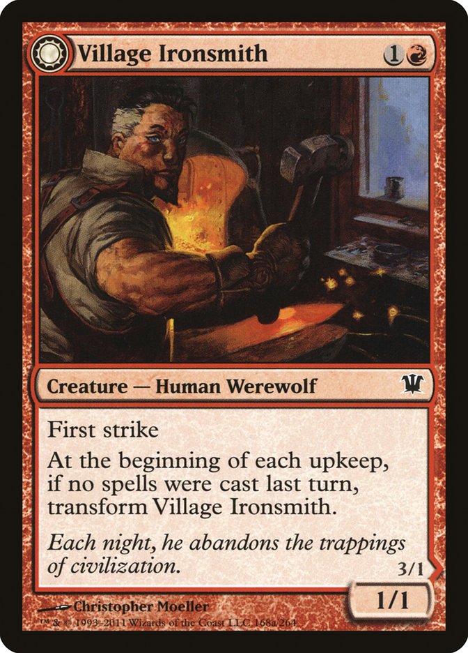 Village Ironsmith // Ironfang [Innistrad] Magic: The Gathering