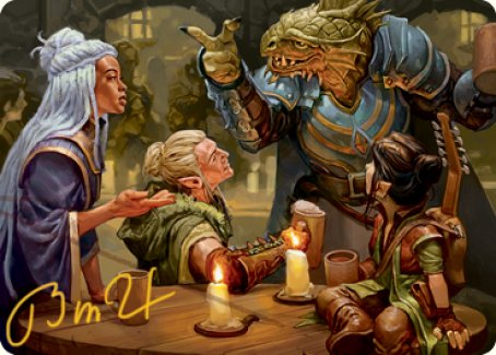 You Meet in a Tavern Art Card (Gold-Stamped Signature) [Dungeons & Dragons: Adventures in the Forgotten Realms Art Series] Magic: The Gathering