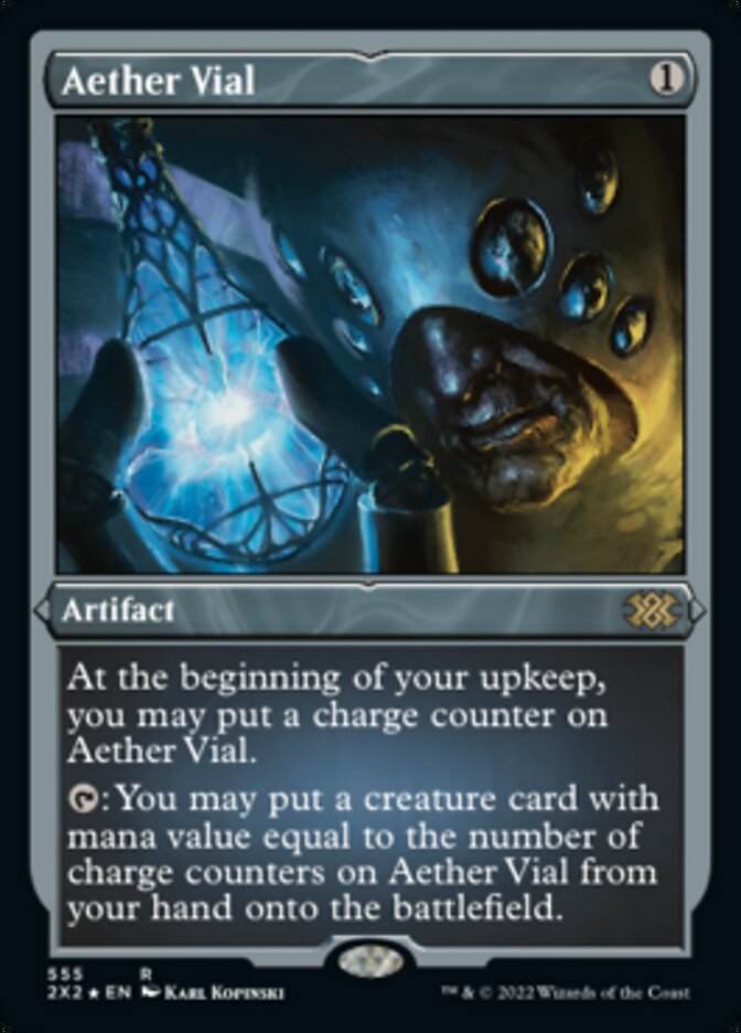 Aether Vial (Foil Etched) [Double Masters 2022] Magic: The Gathering