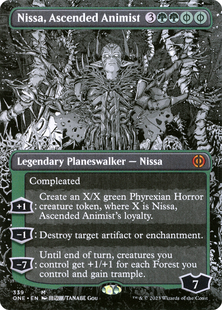 Nissa, Ascended Animist (Borderless Manga) [Phyrexia: All Will Be One] Magic: The Gathering