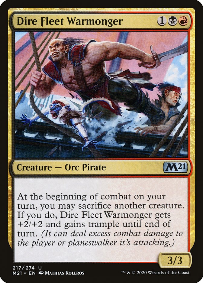 Dire Fleet Warmonger [Core Set 2021] Magic: The Gathering