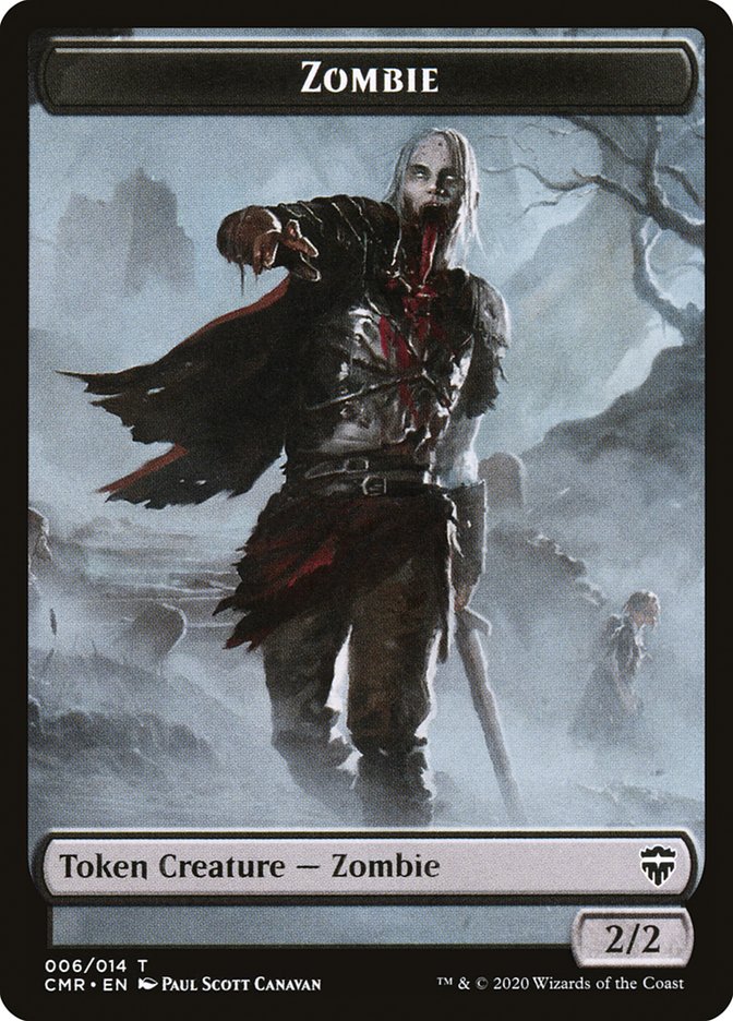 Salamander Warrior // Zombie Double-Sided Token [Commander Legends Tokens] Magic: The Gathering