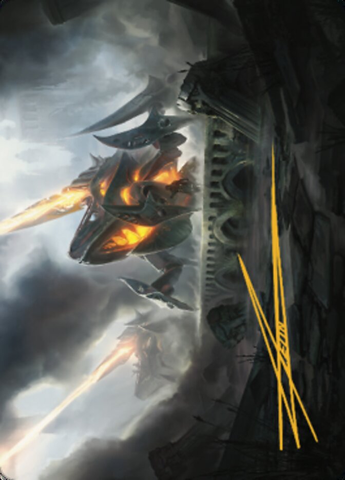 Skitterbeam Battalion Art Card (Gold-Stamped Signature) [The Brothers' War Art Series] Magic: The Gathering