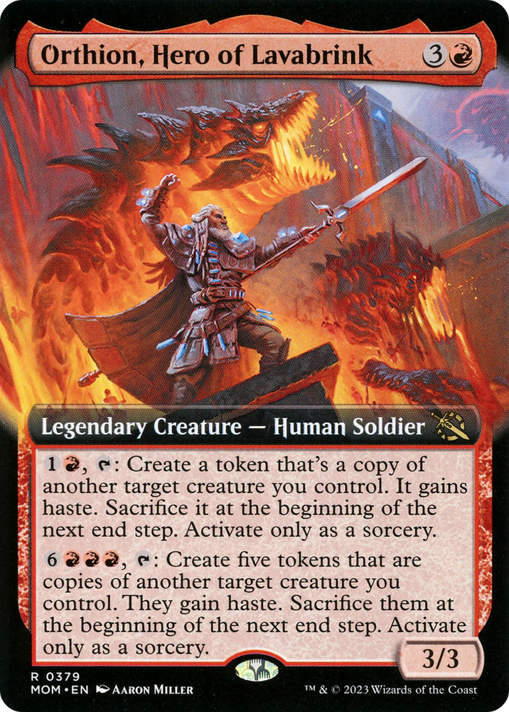 Orthion, Hero of Lavabrink (Extended Art) [March of the Machine] Magic: The Gathering