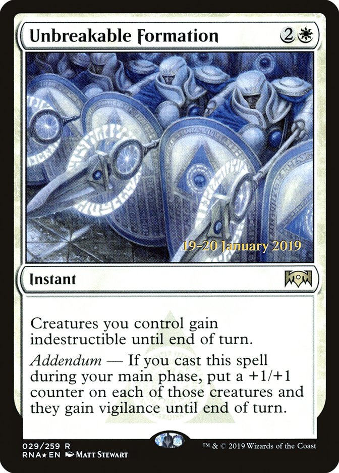 Unbreakable Formation [Ravnica Allegiance Prerelease Promos] Magic: The Gathering