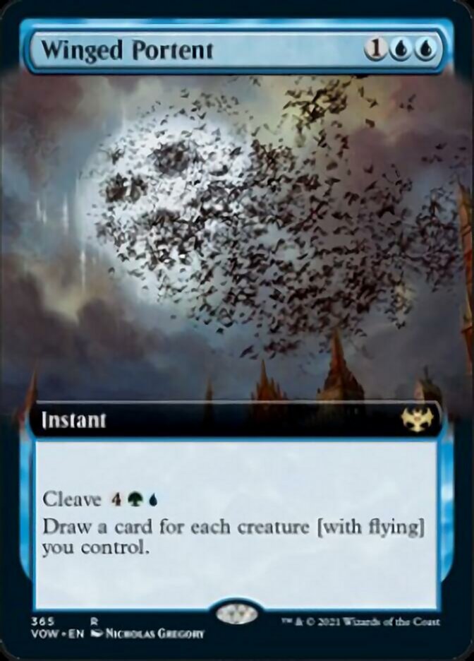 Winged Portent (Extended Art) [Innistrad: Crimson Vow] Magic: The Gathering