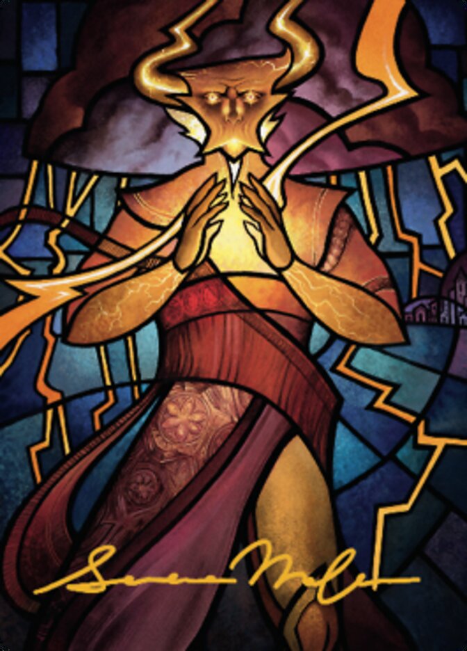 Najal, the Storm Runner Art Card (Gold-Stamped Signature) [Dominaria United Art Series] Magic: The Gathering
