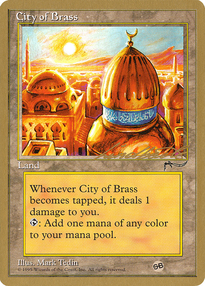 City of Brass (Leon Lindback) (SB) [Pro Tour Collector Set] Magic: The Gathering