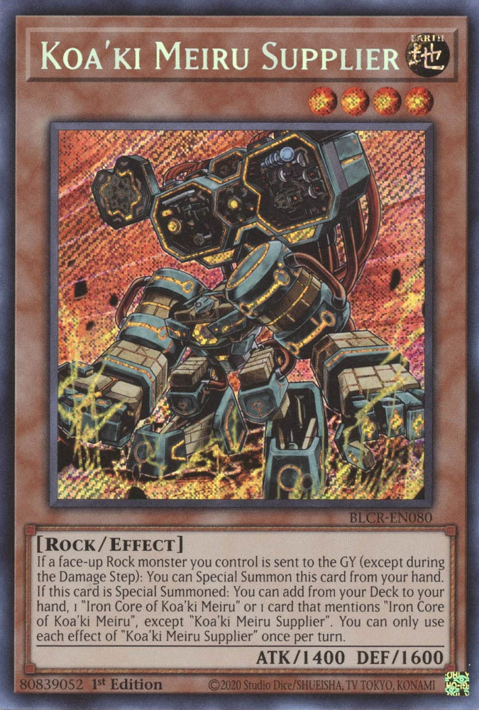 Koa'ki Meiru Supplier [BLCR-EN080] Secret Rare - Yugioh Cards For Your TCG Needs!