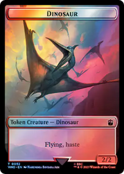 Human Rogue // Dinosaur Double-Sided Token (Surge Foil) [Doctor Who Tokens] Magic: The Gathering