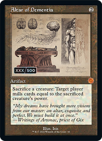 Altar of Dementia (Retro Schematic) (Serialized) [The Brothers' War Retro Artifacts] Magic: The Gathering