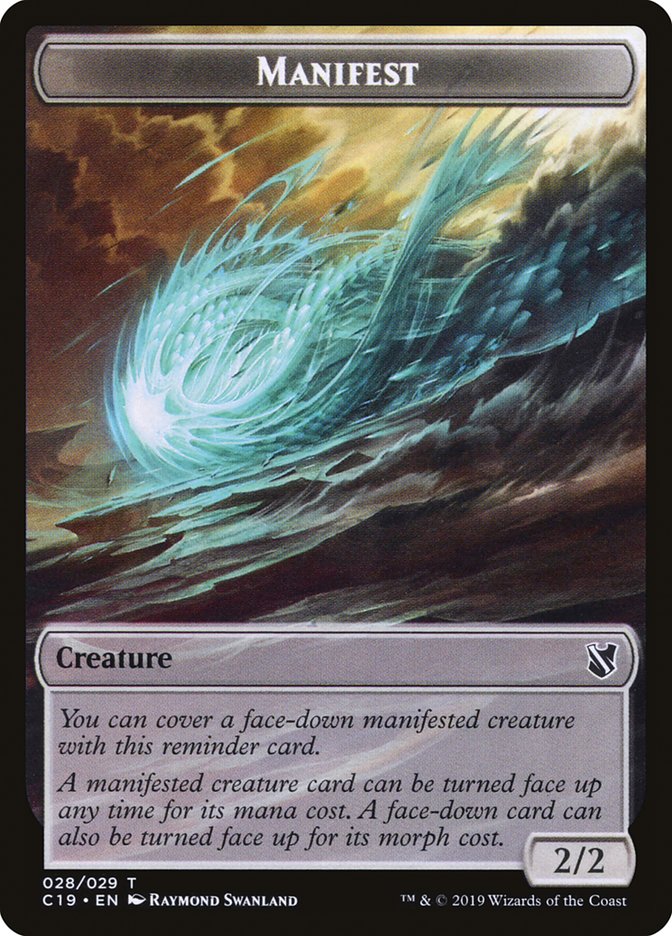 Saproling // Manifest Double-Sided Token [Commander 2019 Tokens] Magic: The Gathering